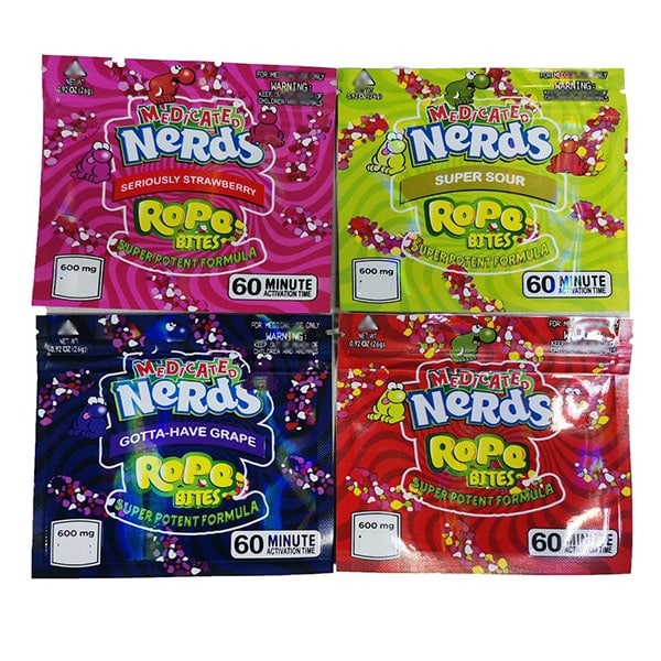 BEST PRICE and FASTEST SHIPPING All New Medicated Nerds Rope Bites EMPTY BAGS 
